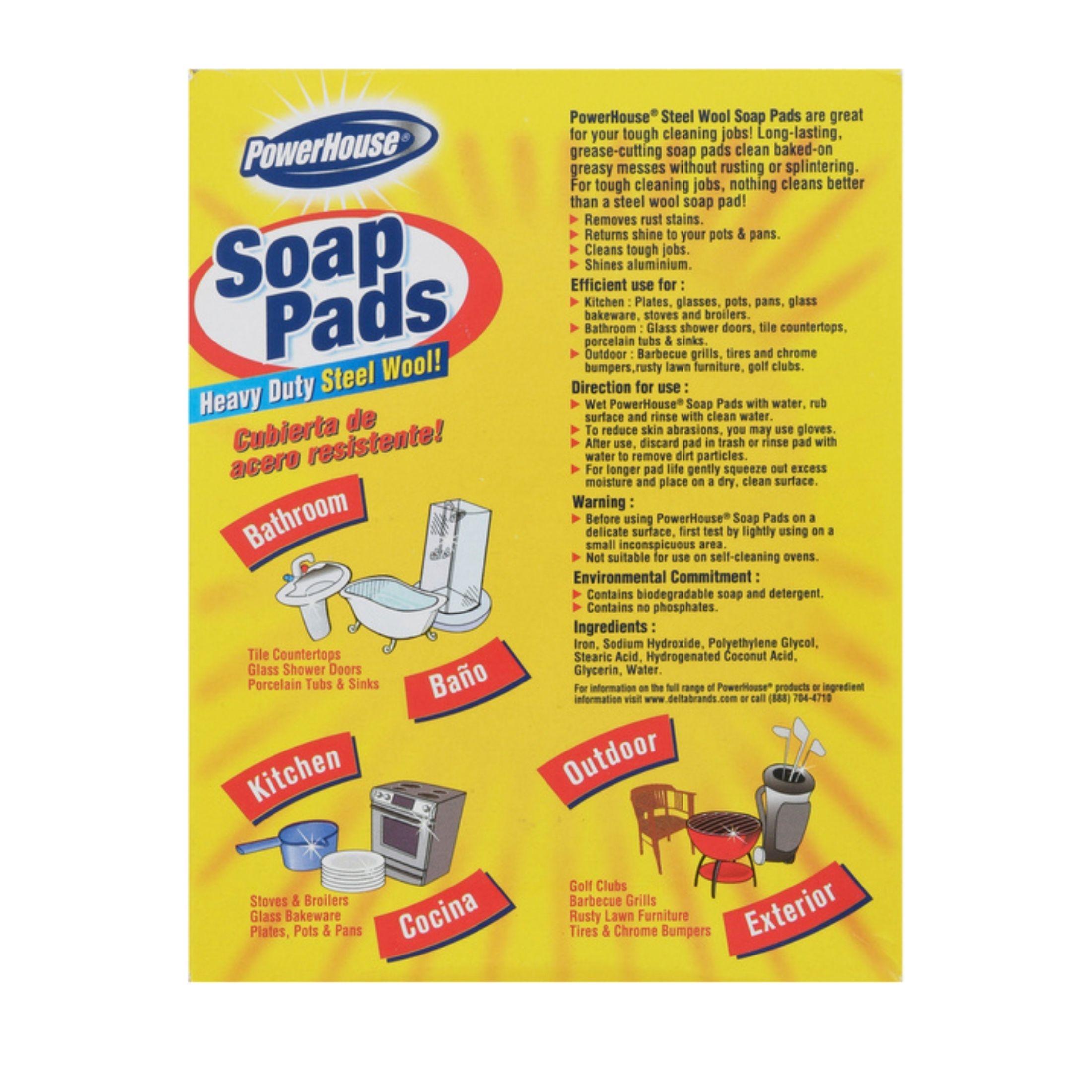 PowerHouse Soap Pads, Heavy Duty Steel Wool