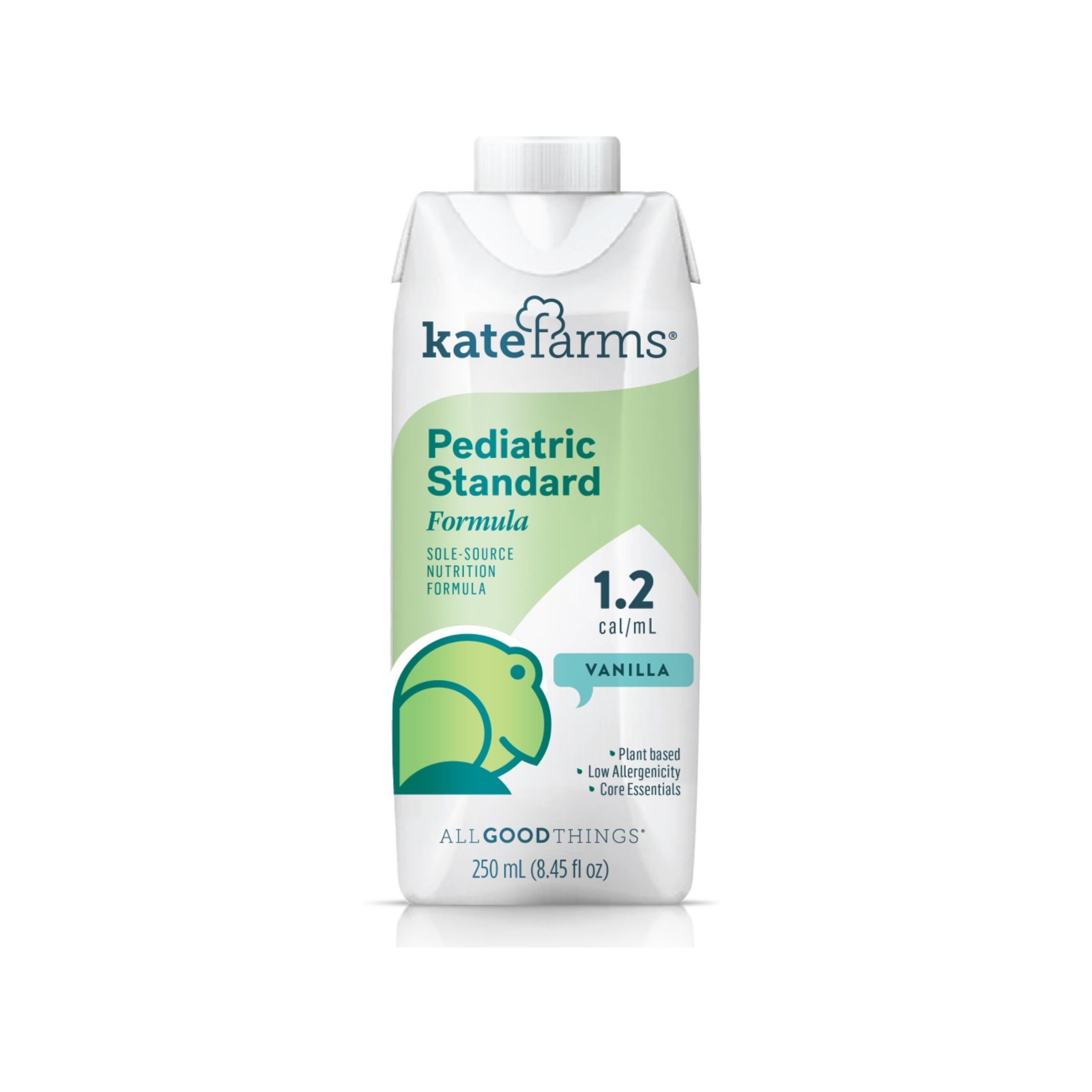 Kate farms Pediatric Standard 1.2 Formula, Vanilla And Chocolate Flavors, Sole Source Nutrition, Nutritional Supplement Drinks, Feeding Tube Meals, Protein Shakes For Kids, 8.45 FL Oz, Pack Of 12 Or