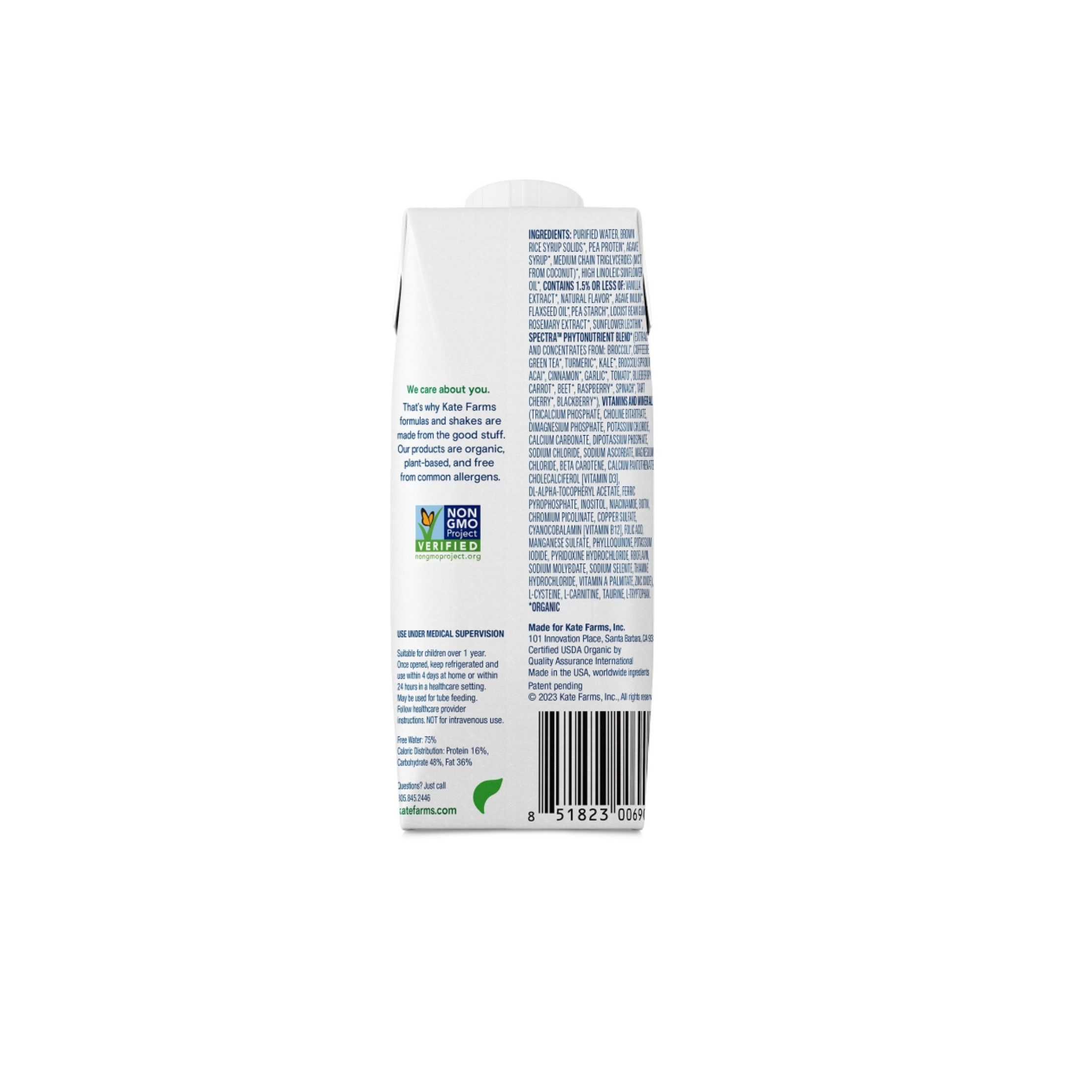 Kate farms Pediatric Standard 1.2 Formula, Vanilla And Chocolate Flavors, Sole Source Nutrition, Nutritional Supplement Drinks, Feeding Tube Meals, Protein Shakes For Kids, 8.45 FL Oz, Pack Of 12 Or