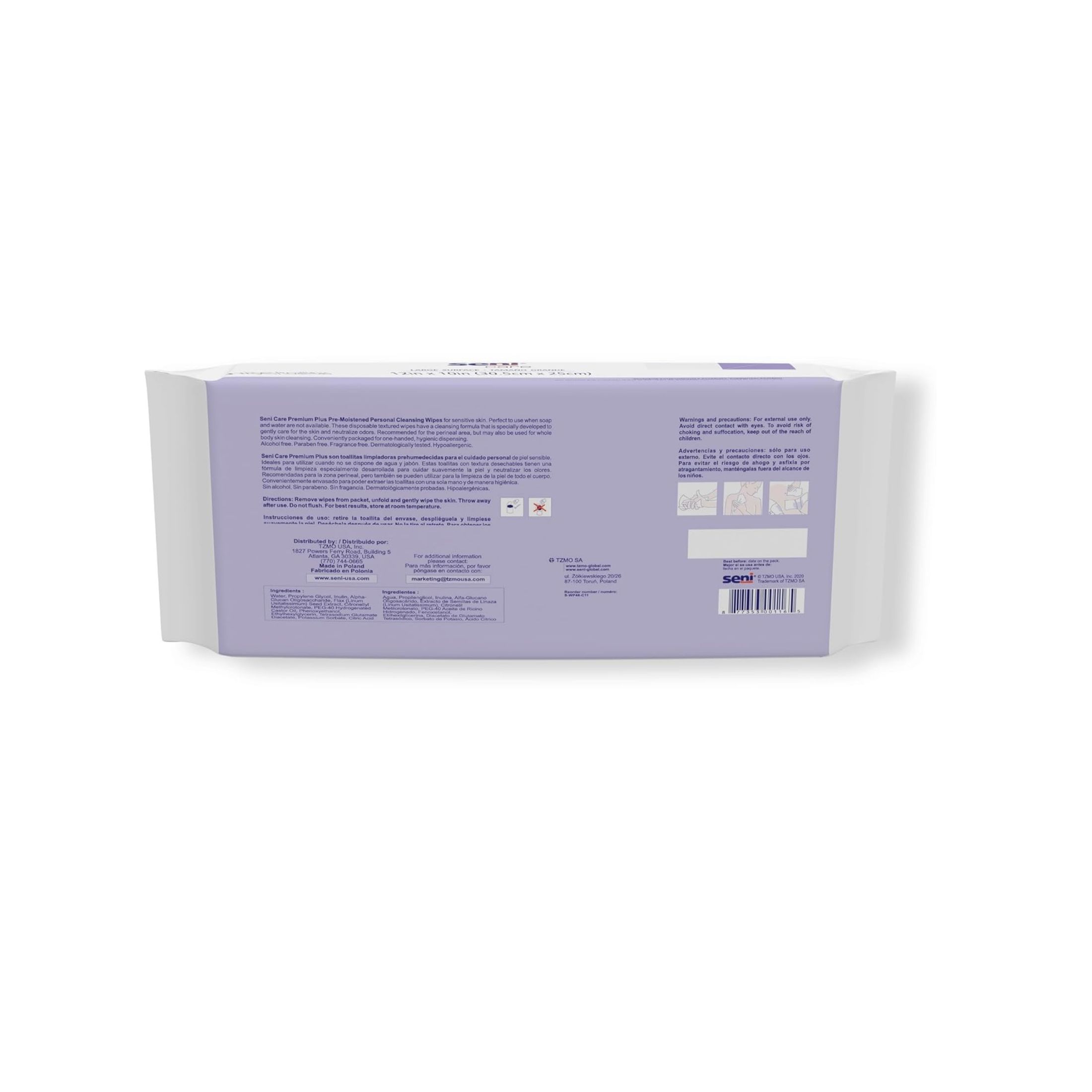 Seni 48 Count Care Premium Pre-Moistened Personal Cleansing Wipes