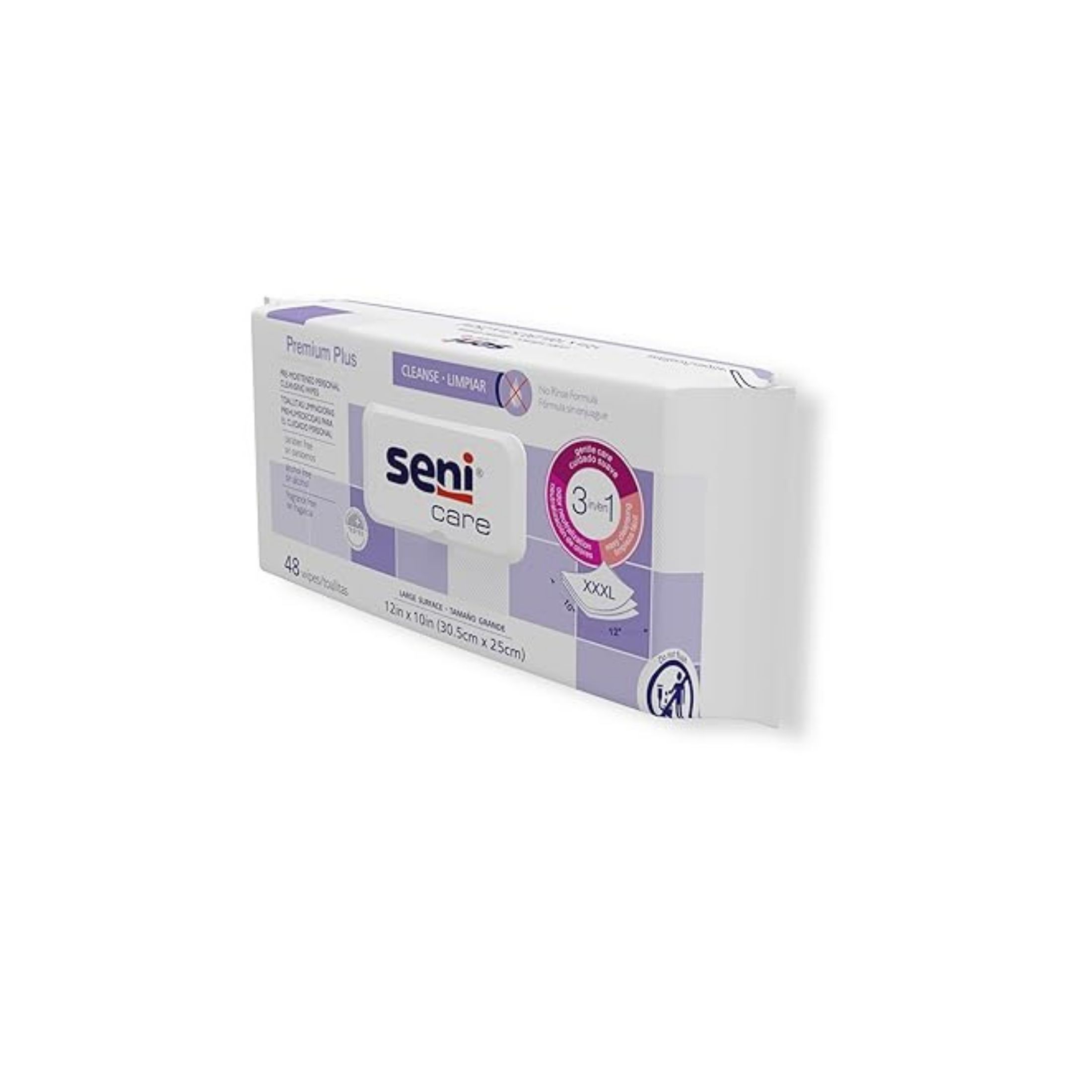 Seni 48 Count Care Premium Pre-Moistened Personal Cleansing Wipes