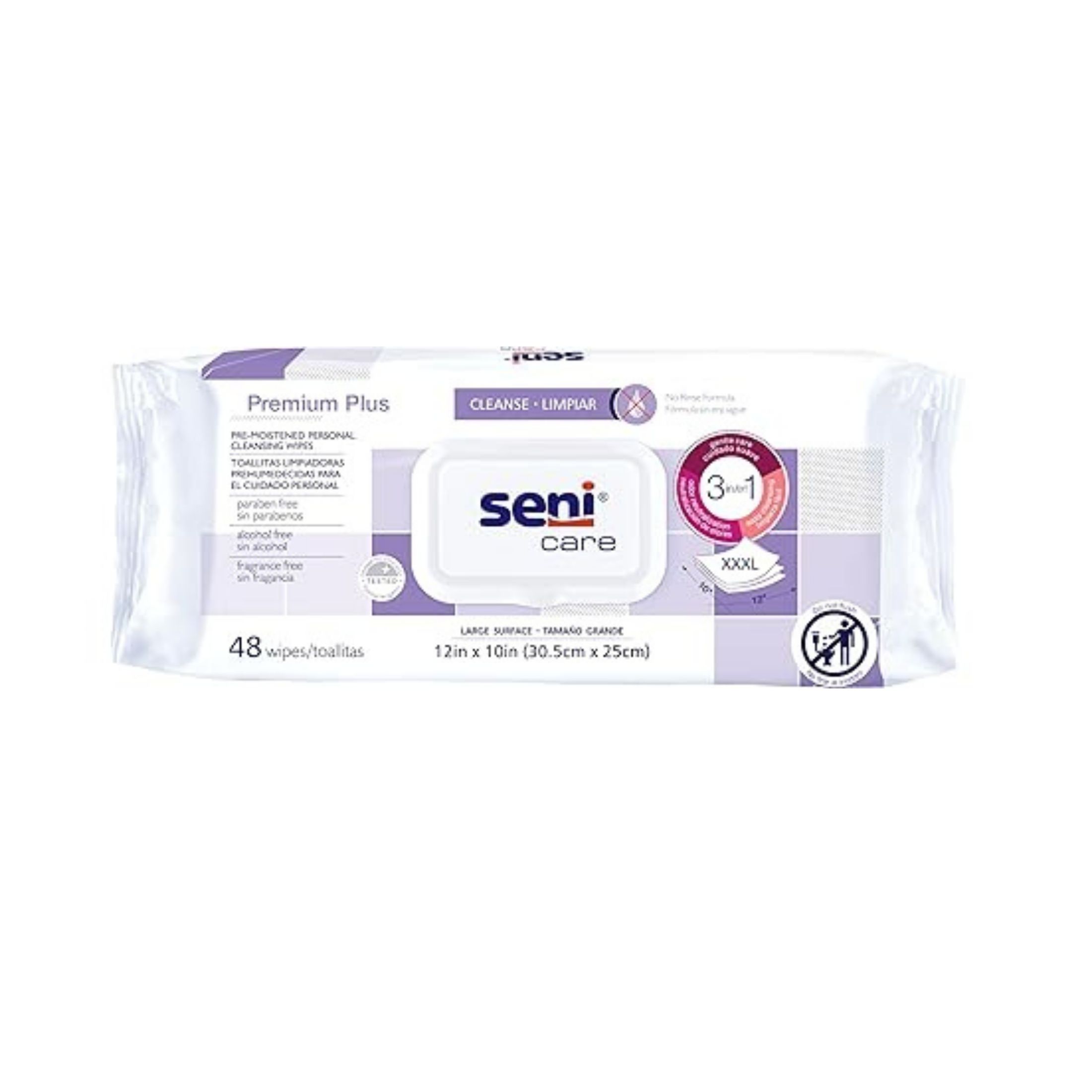 Seni 48 Count Care Premium Pre-Moistened Personal Cleansing Wipes