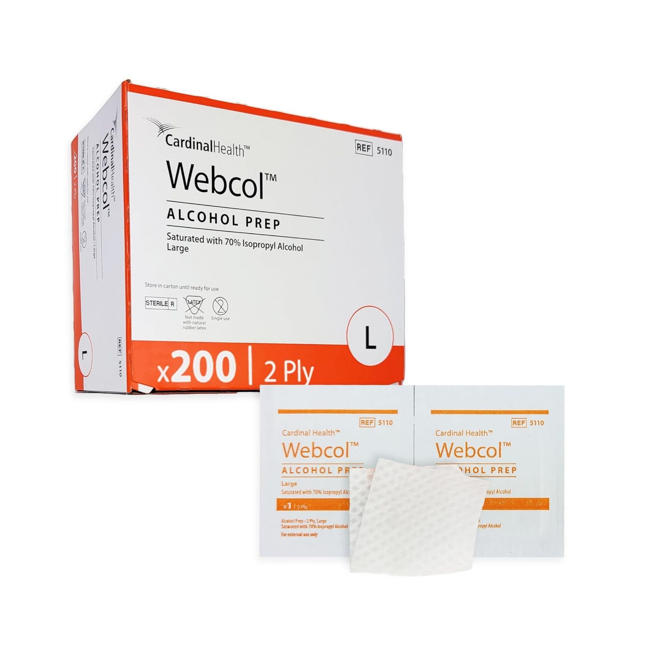 Kendall Alcohol Preps Pads Webcol - 200 / Box