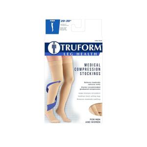 Truform 20-30 mmHg Of Compression Thigh High Closed Toe- Beige