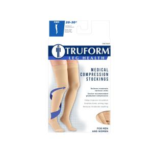 Stockings, Thigh High, Closed Toe, Dot Top: 20-30 mmHg, Beige, Medium