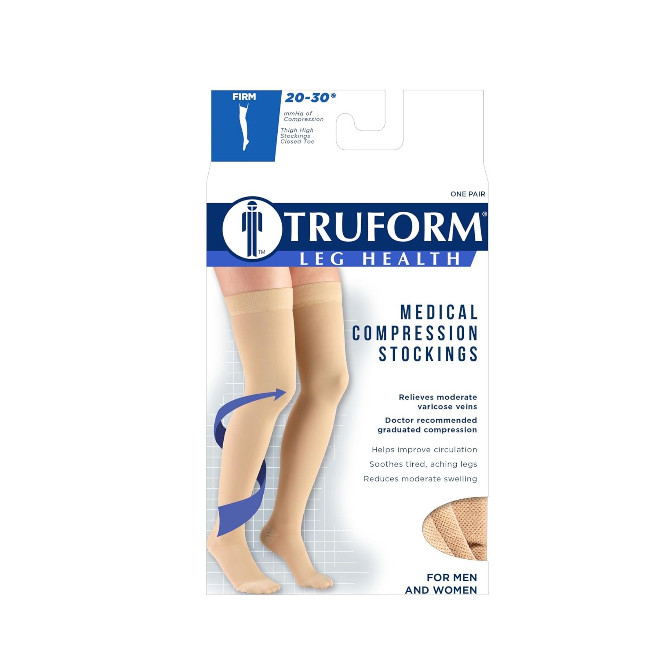 TRUFORM Medical Compression Stockings 20-30 Mm BEIGE #0865 Size: X-Large New 330