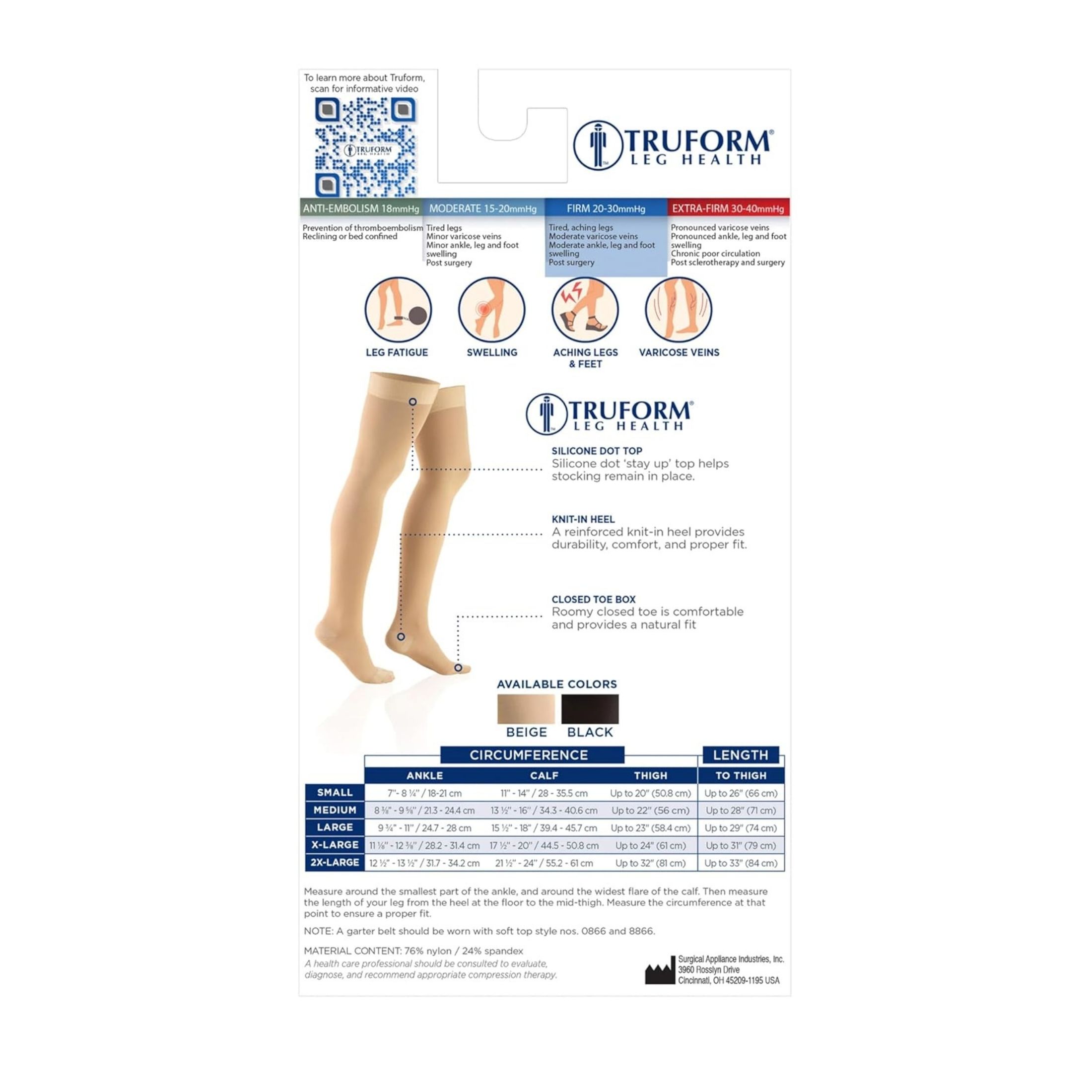 TRUFORM Medical Compression Stockings 20-30 Mm BEIGE #0865 Size: X-Large New 330