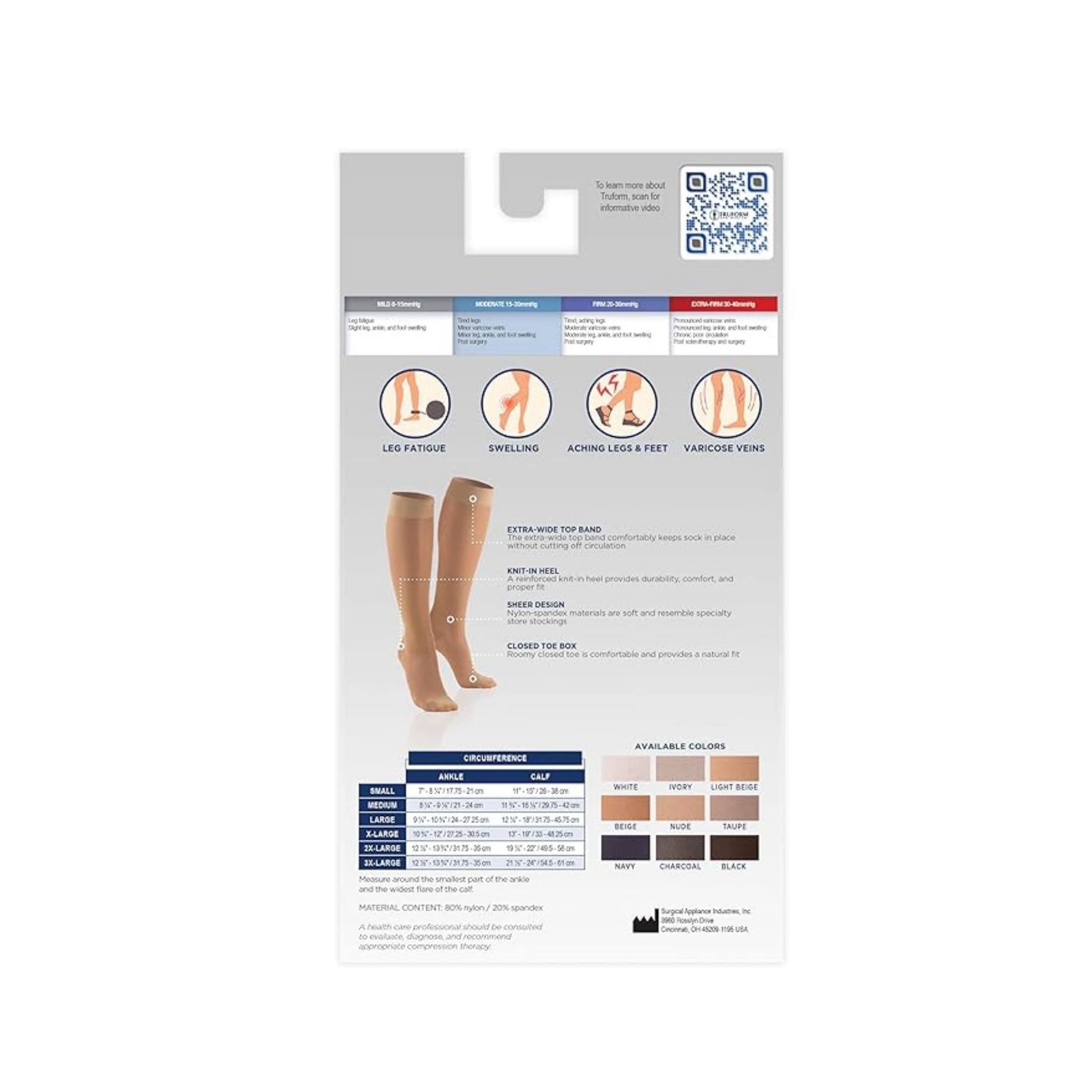 Truform Women’s Stockings, Knee High, Sheer: 15-20 MmHg, L, NUDE (1773ND-L)