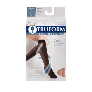 Truform Women’s 15-20 mmHg Sheer Knee High Compression Stockings, Nude, Medium