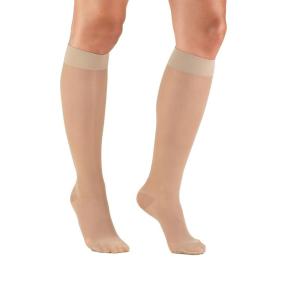 Truform Women’s 15-20 mmHg Sheer Knee High Compression Stockings, Nude, Medium