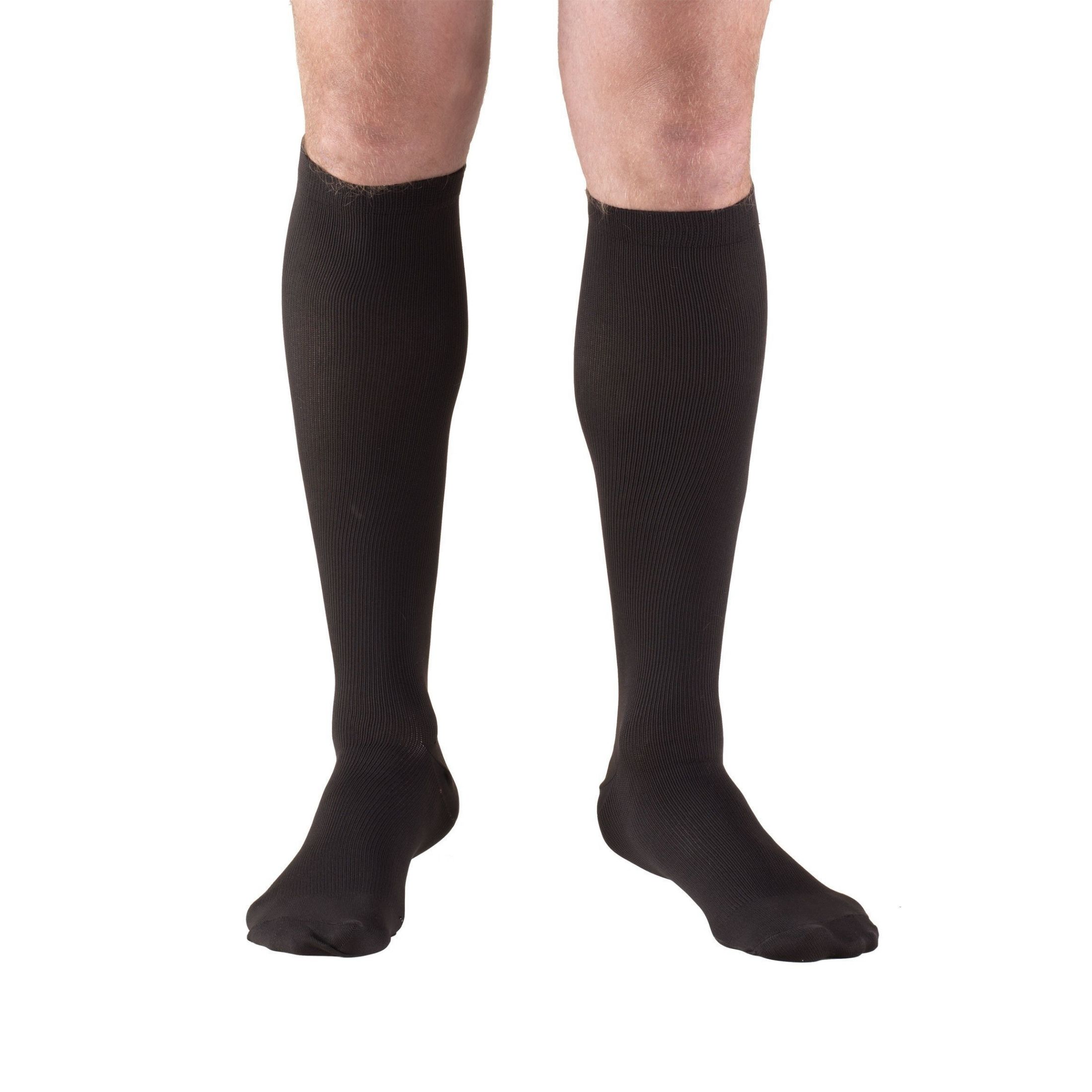 Truform Men's Moderate Dress-Style Support Socks Large, Black