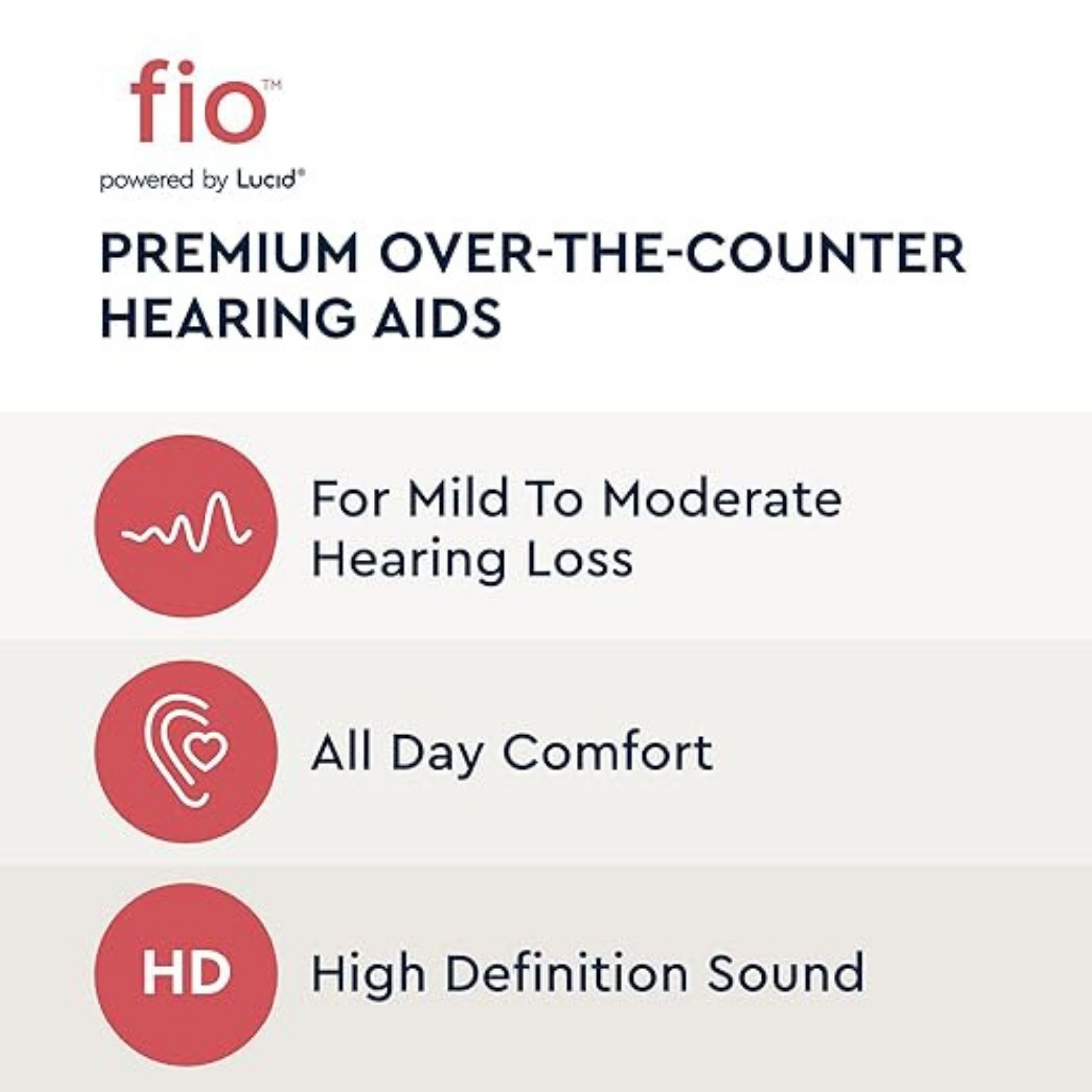 Lucid Hearing Otc Fio Rechargeable In-the-canal Hearing Aid Pair