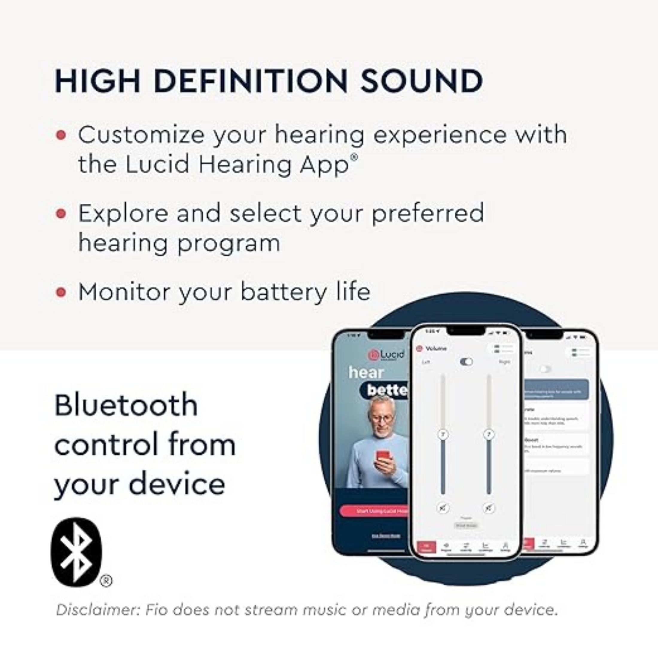 Lucid Hearing Otc Fio Rechargeable In-the-canal Hearing Aid Pair