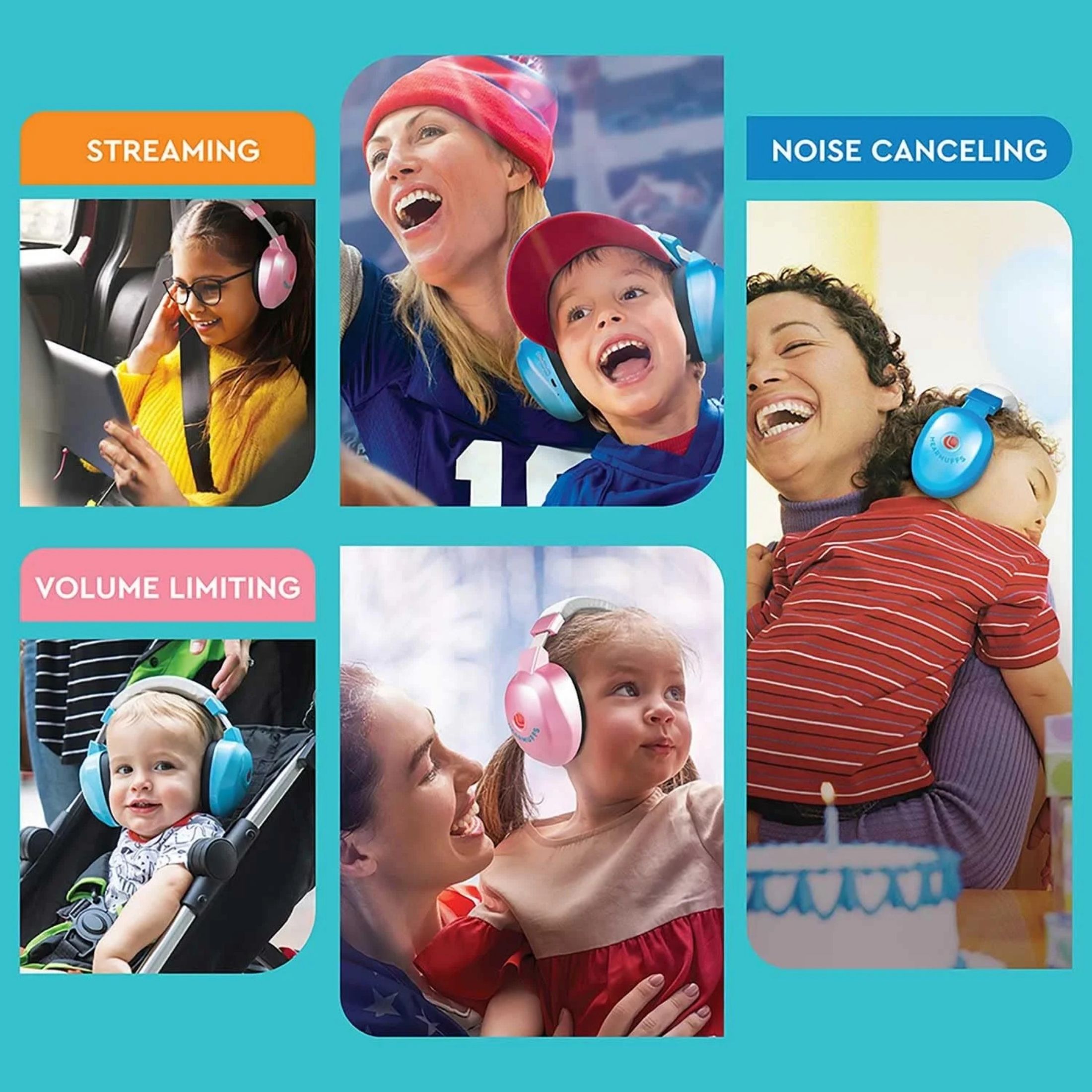 Lucid Audio Hearing - Bluetooth HearMuffs For Infant/Toddler - Hearing Protection For Infant/Toddler 0-4 Years Old - Blue SKU 6485407