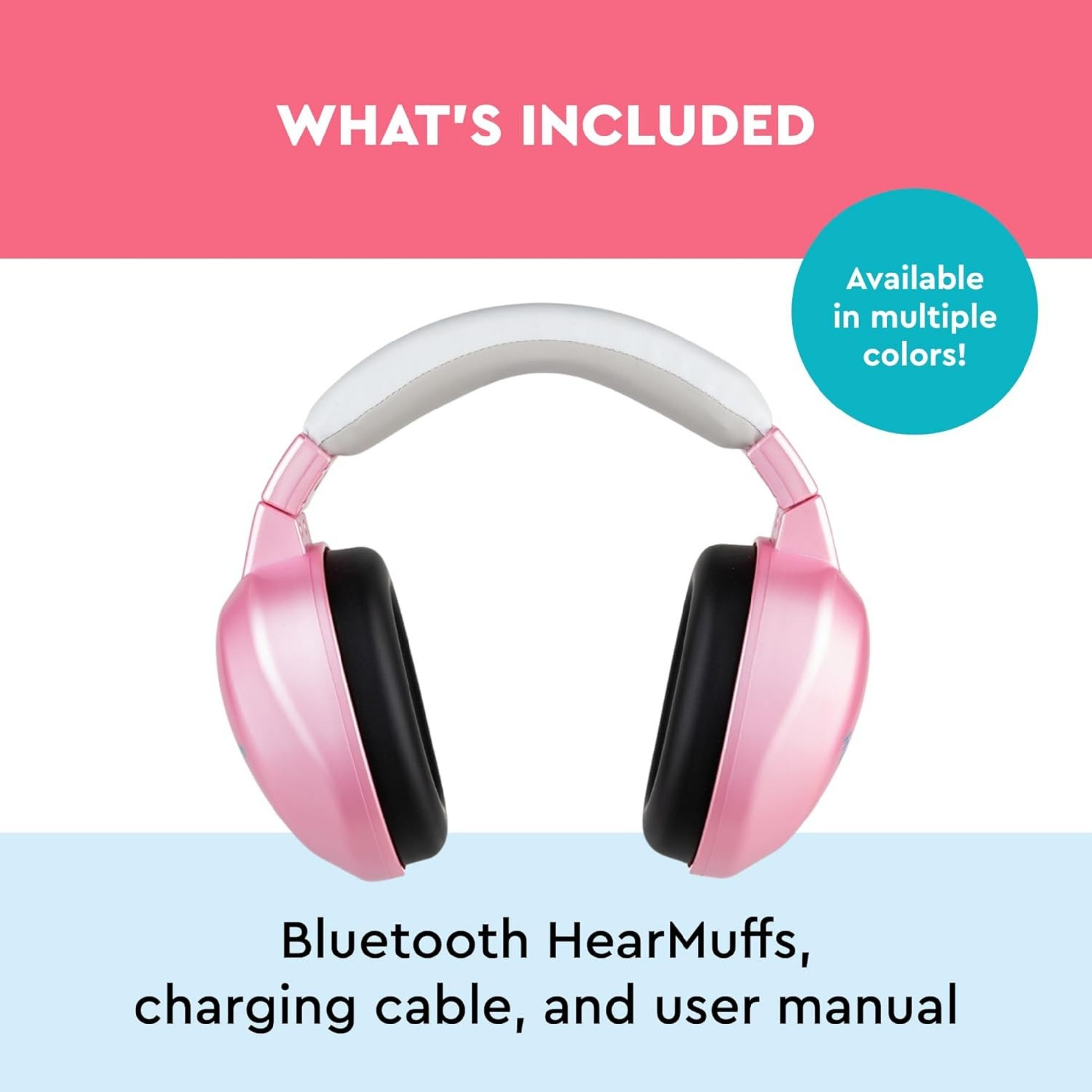 Lucid Audio Hearing - Bluetooth HearMuffs For Infant/Toddler - Hearing Protection For Infant/Toddler 0-4 Years Old - PINK SKU 6485408
