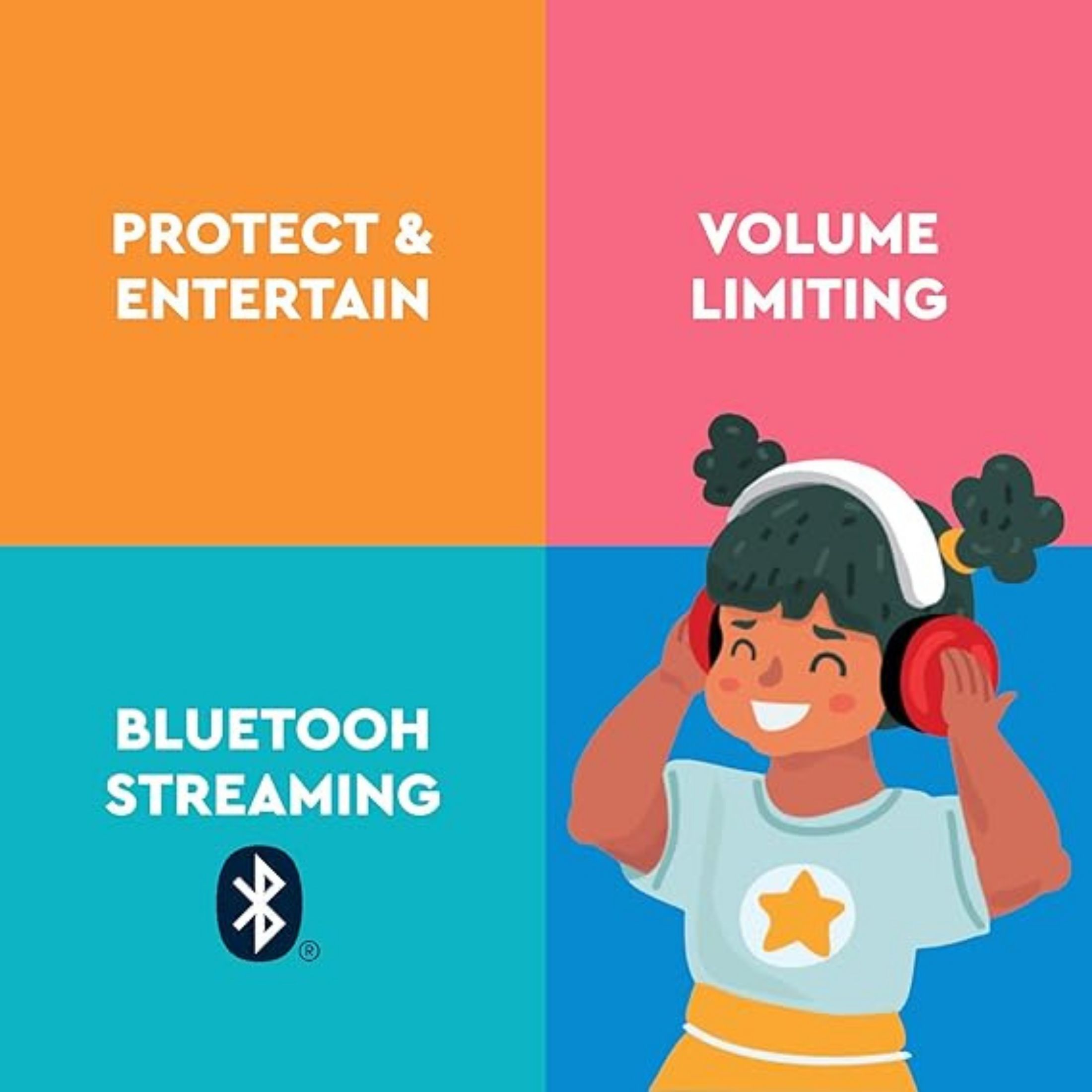Lucid Audio Hearing - Bluetooth HearMuffs For Children - Hearing Protection Ear Muffs Ideal For Kids 5-10 Years Old - RED SKU 6485406
