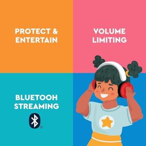 Lucid Audio Hearing - Bluetooth HearMuffs For Children - Hearing Protection Ear Muffs Ideal For Kids 5-10 Years Old - RED SKU 6485406