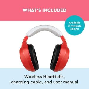 Lucid Audio Hearing - Bluetooth HearMuffs For Children - Hearing Protection Ear Muffs Ideal For Kids 5-10 Years Old - RED SKU 6485406