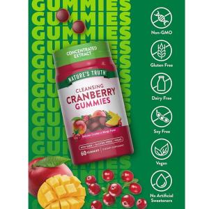 Nature's Truth Cranberry, Cleansing, Gummies, Natural Cranberry Mango Flavor