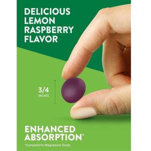 Nature's Truth Enhanced Absorption Magnesium 200 Mg Vegan Gummies, Natural Lemon Raspberry