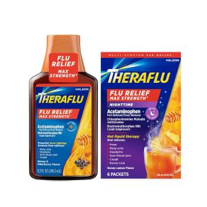 Theraflu Relief, Nighttime, Max Strength, Honey & Elderberry Flavor 8.3 Fl Oz