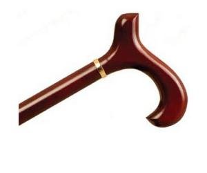 Alex Orthopedic Wood Cane With Derby Handle And Collar - Rosewood Stain