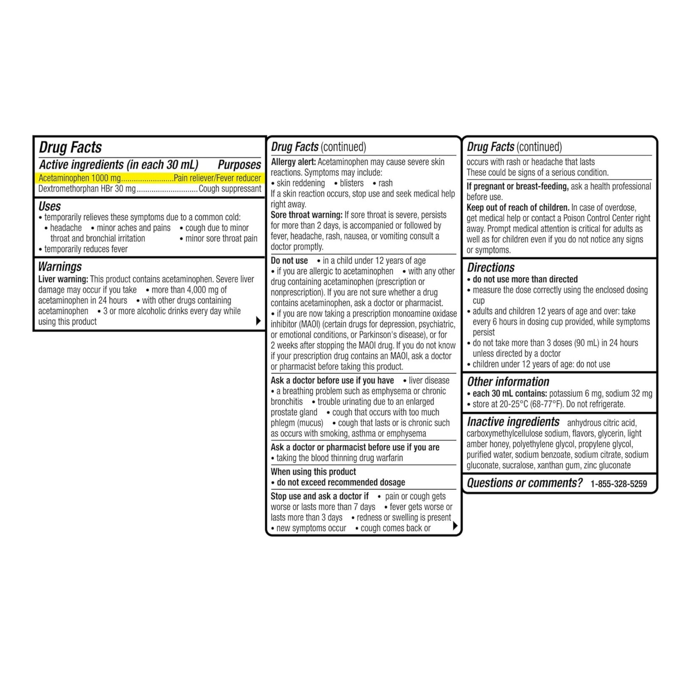 Theraflu Relief, Nighttime, Max Strength, Honey & Elderberry Flavor 8.3 Fl Oz