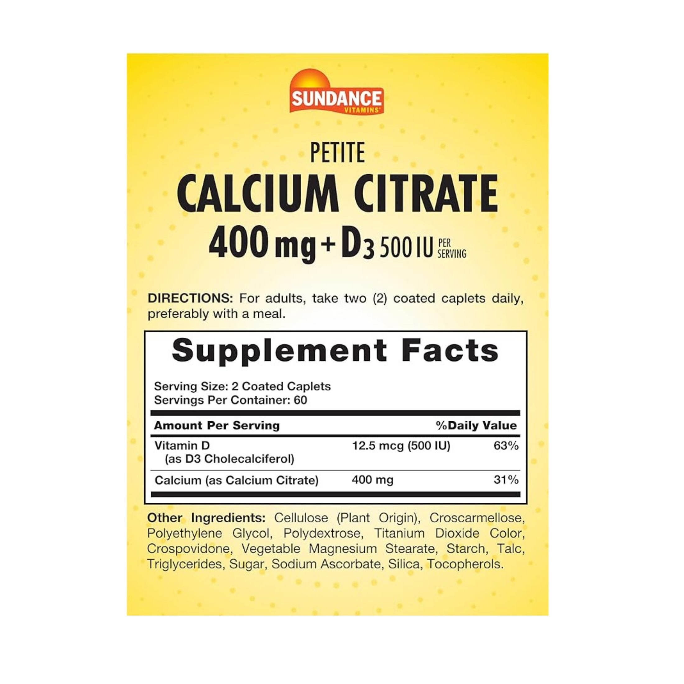Sundance Vitamins Petite Calcium Citrate 400 Mg Coated Caplets