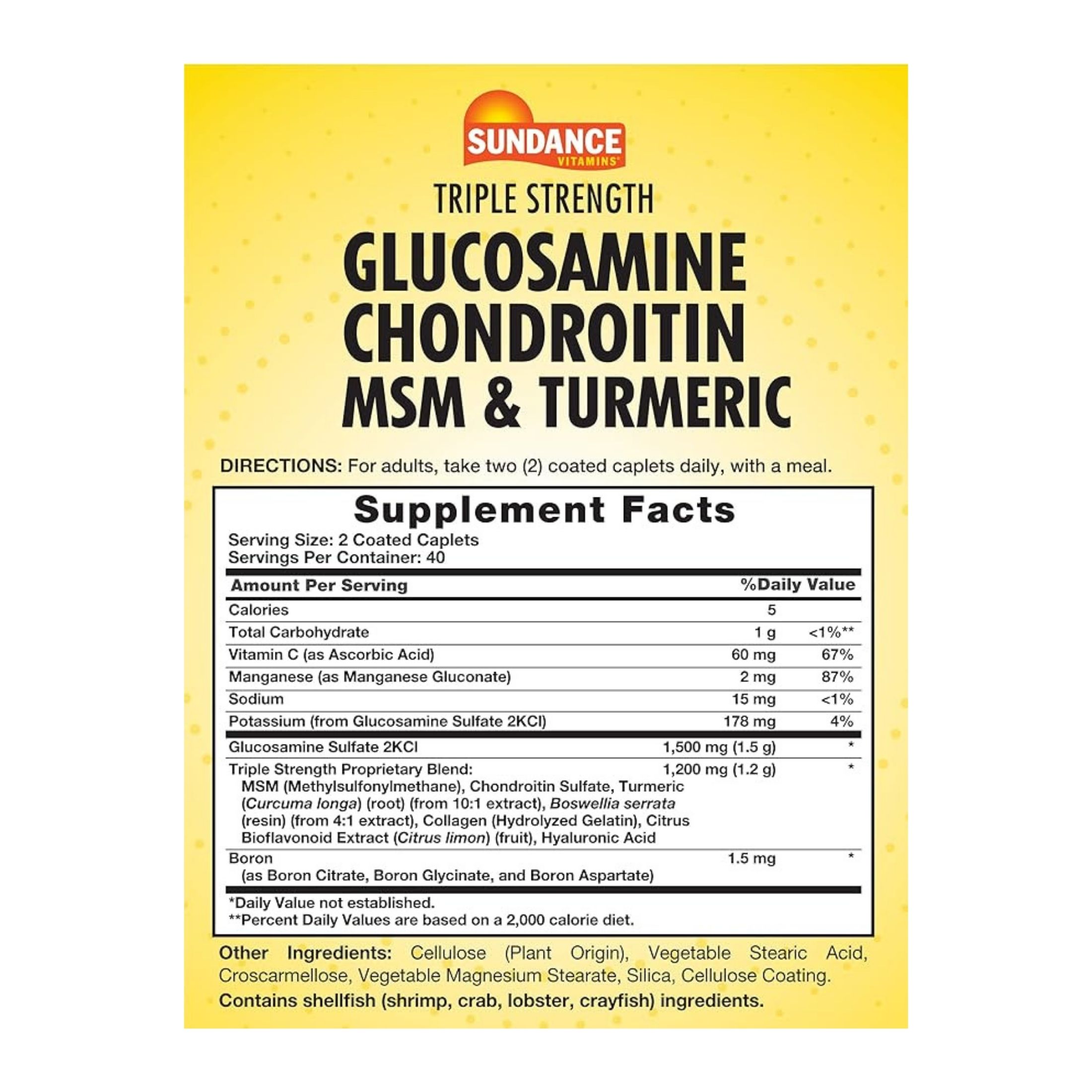 Sundance Vitamins Glucosamine Chondroitin With MSM And Turmeric