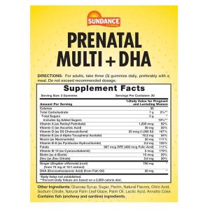 Sundance Vitamins Prenatal Multivitamin With DHA