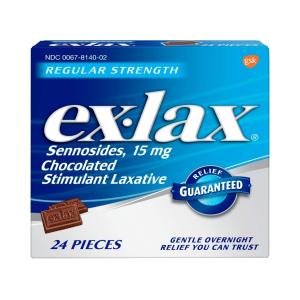 Ex-Lax Regular Strength Stimulant Laxative Chocolate Pieces, 15 Mg
