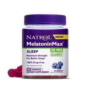 Natrol Melatonin Max, Sleep, 10 Mg, Gummies, Blueberry