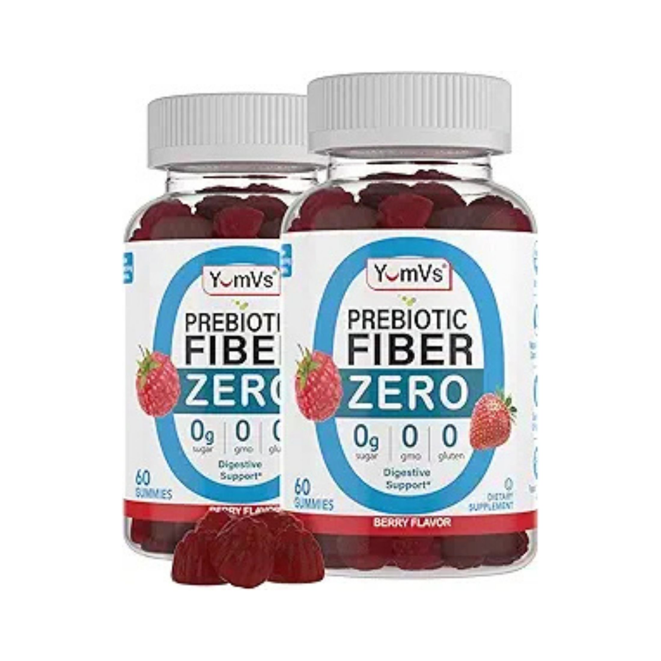 Yum Vs Prebiotic Fiber, Zero, Gummies, Berry Flavors