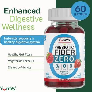 Yum Vs Prebiotic Fiber, Zero, Gummies, Berry Flavors