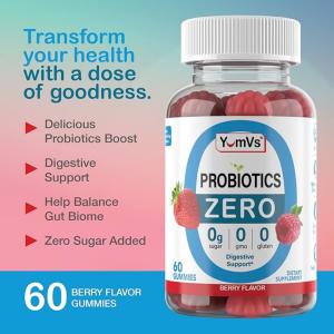 Yum-Vs Vitamins Zero Probiotics -- 60 Gummies