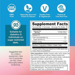 Yum-Vs Vitamins Zero Probiotics -- 60 Gummies