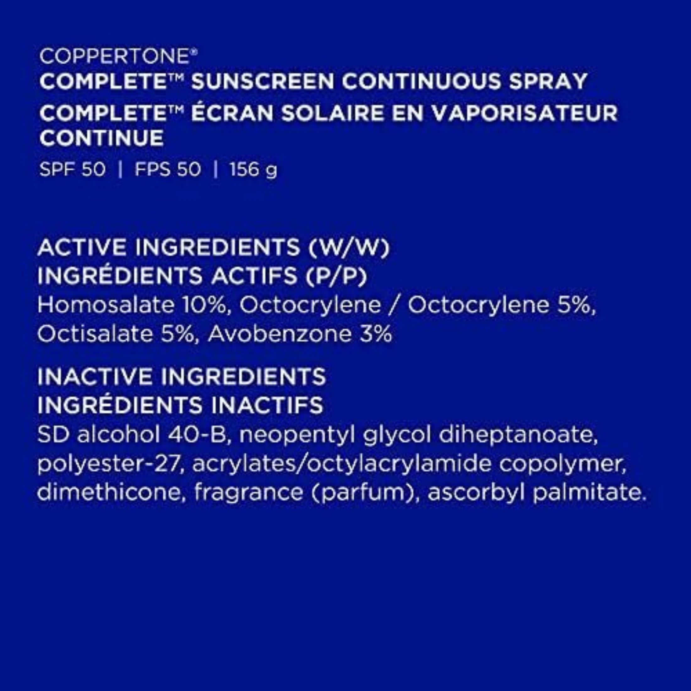 Coppertone Complete Sunscreen Spray - SPF 50 - 5.5oz