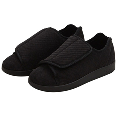Silverts Womens Extra Extra Wide Easy Closure Slippers Black