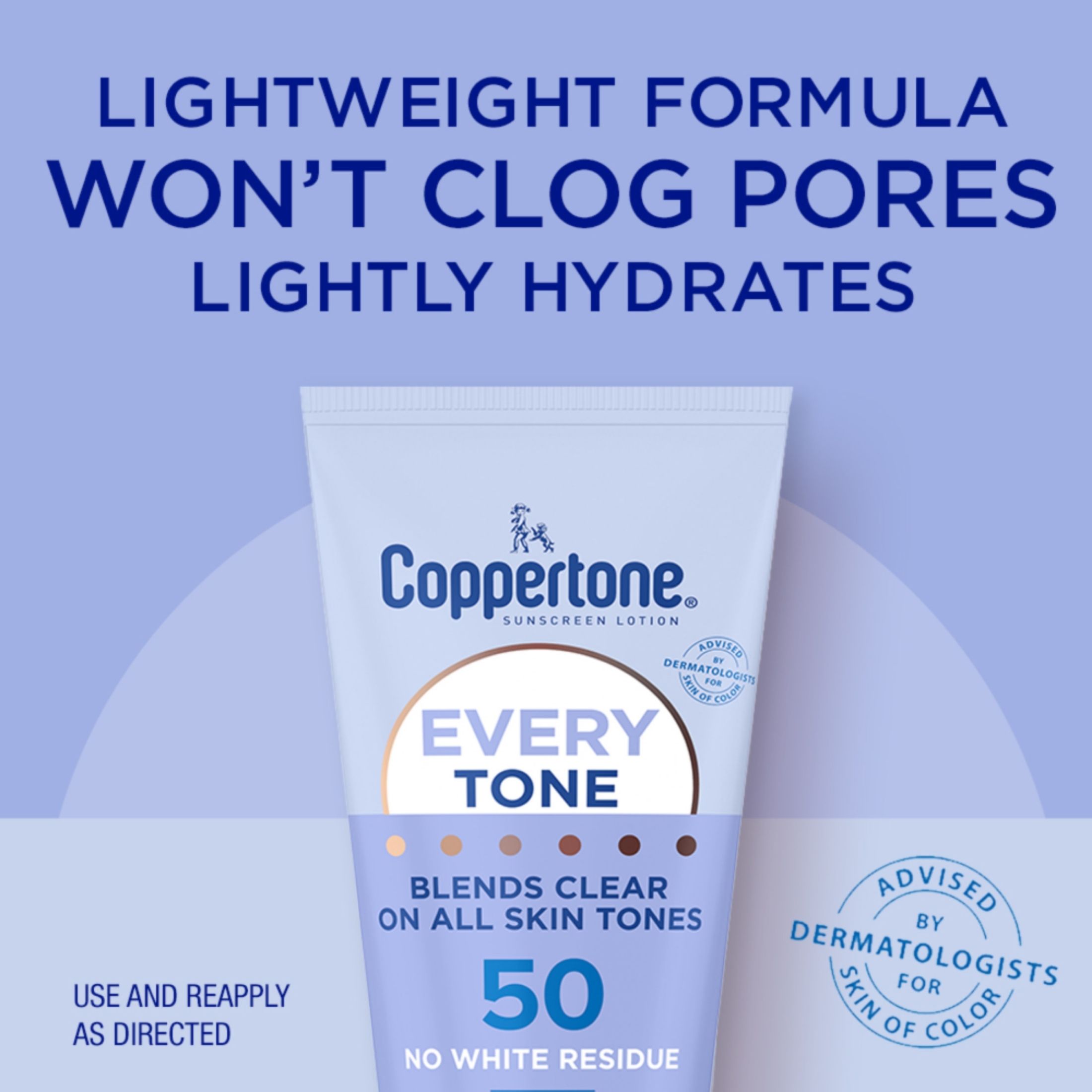 Coppertone Every Tone Sunscreen Lotion - SPF 50 - 7 Fl Oz