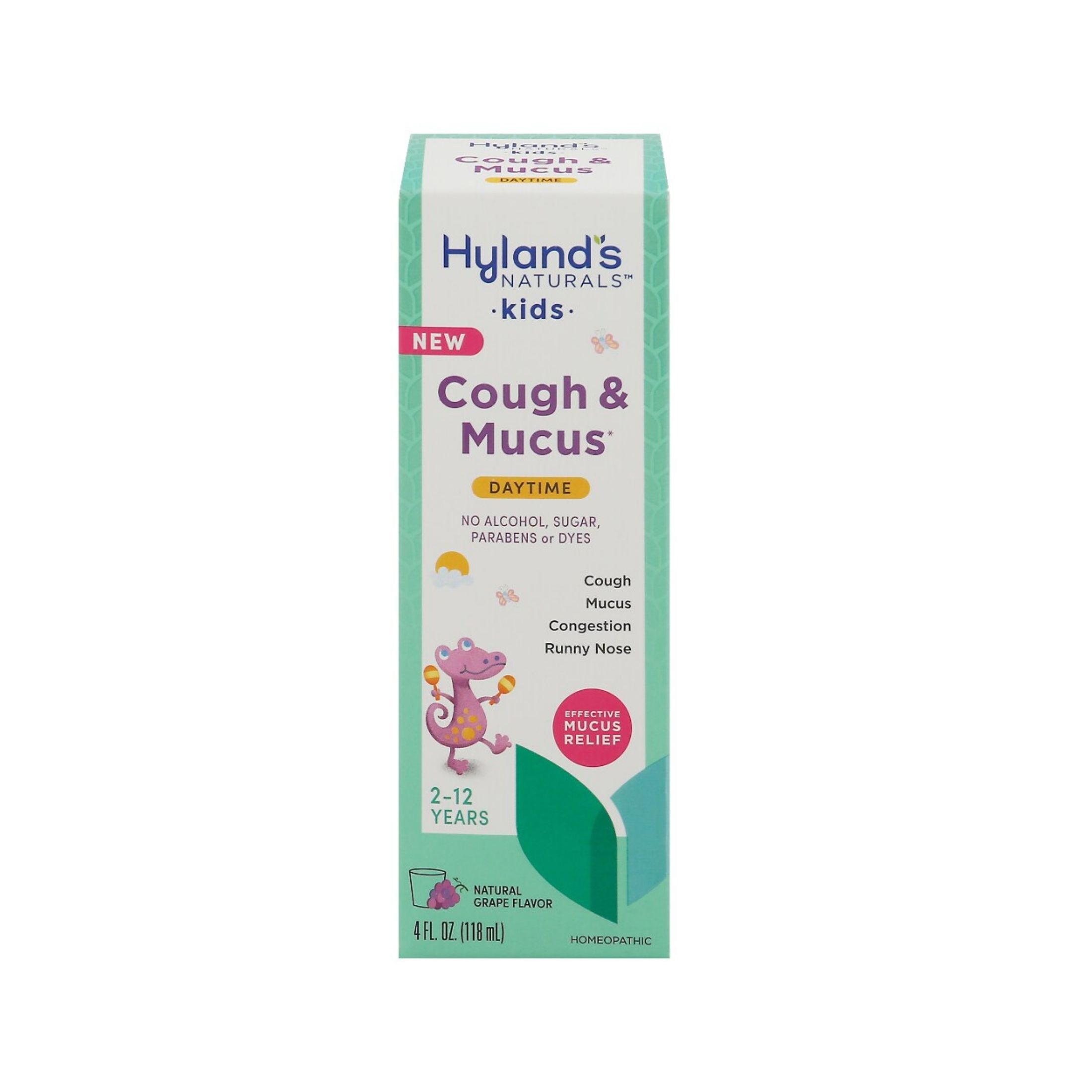 Hyland's Naturals Cough & Mucus, Daytime, Kids, Natural Grape Flavor 4 Fl Oz