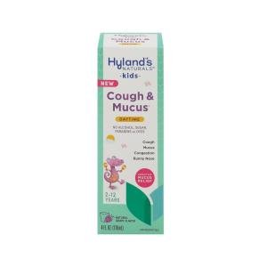 Hyland's Naturals Cough & Mucus, Daytime, Kids, Natural Grape Flavor 4 Fl Oz