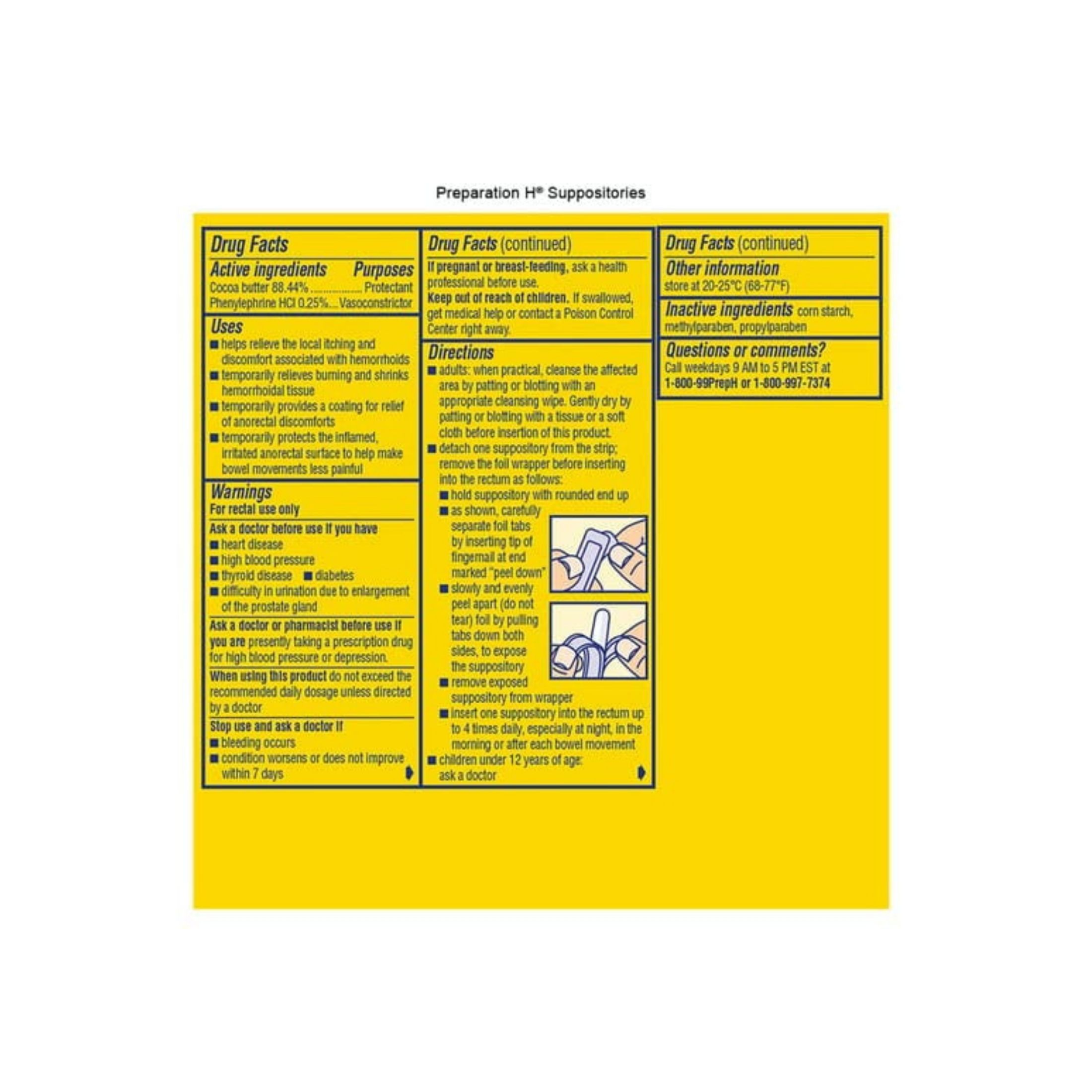 Preparation H Hemorrhoidal Suppositories - 12ct