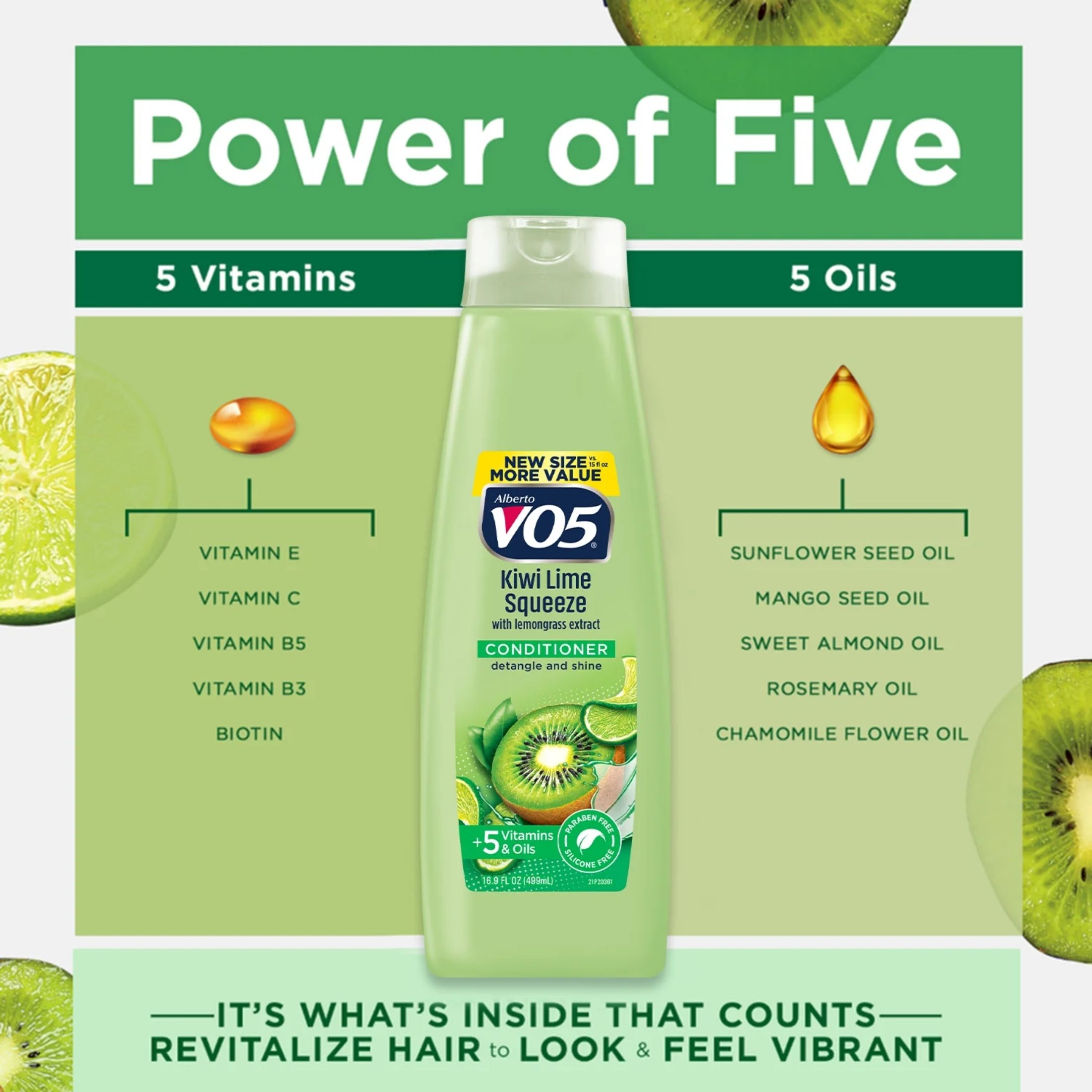 Alberto VO5 Er, Kiwi Lime Squeeze, Bonus Size 15 Fl Oz