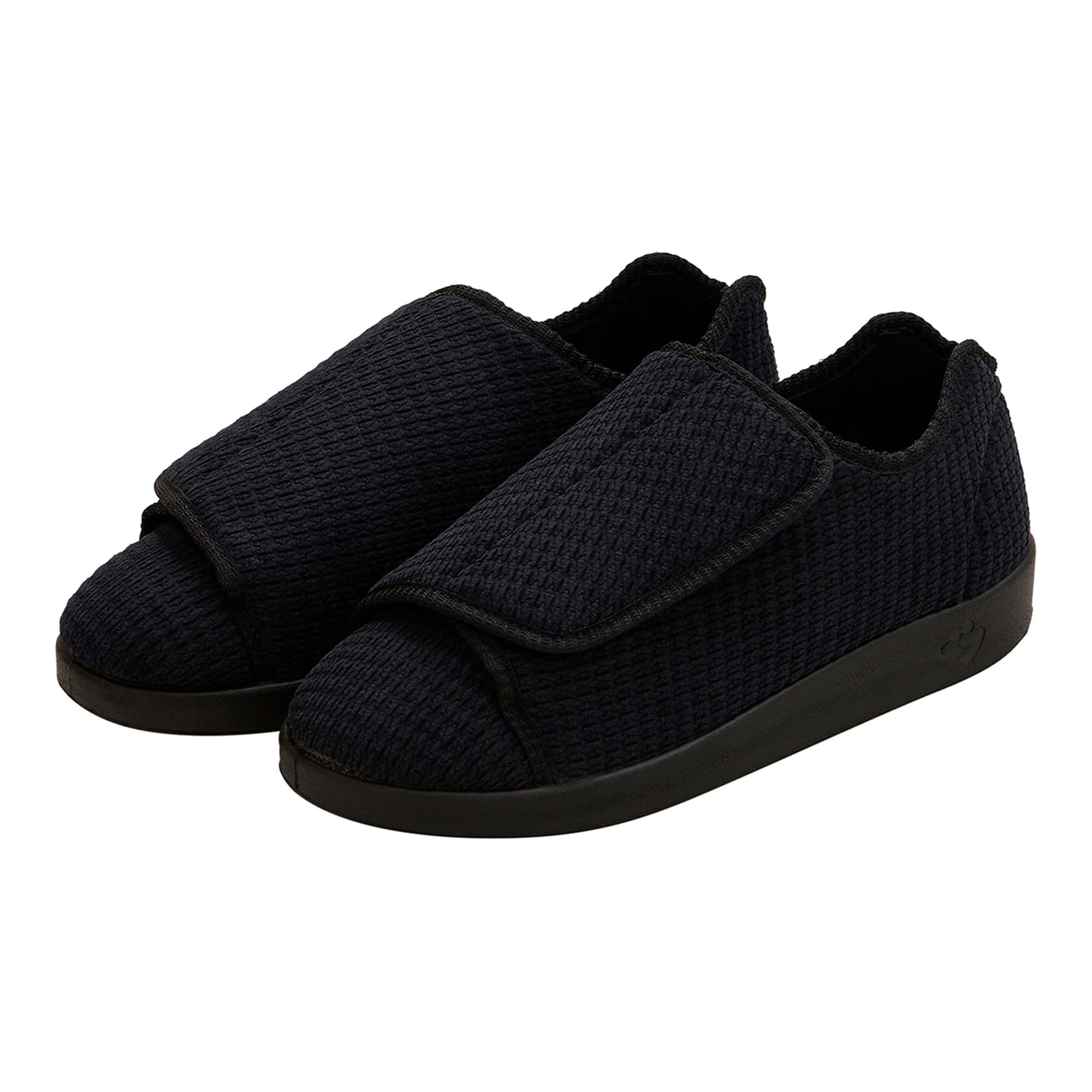 Silvert's Men’s Double-Extra Wide Slip-Resistant Slippers For Seniors 11 Black