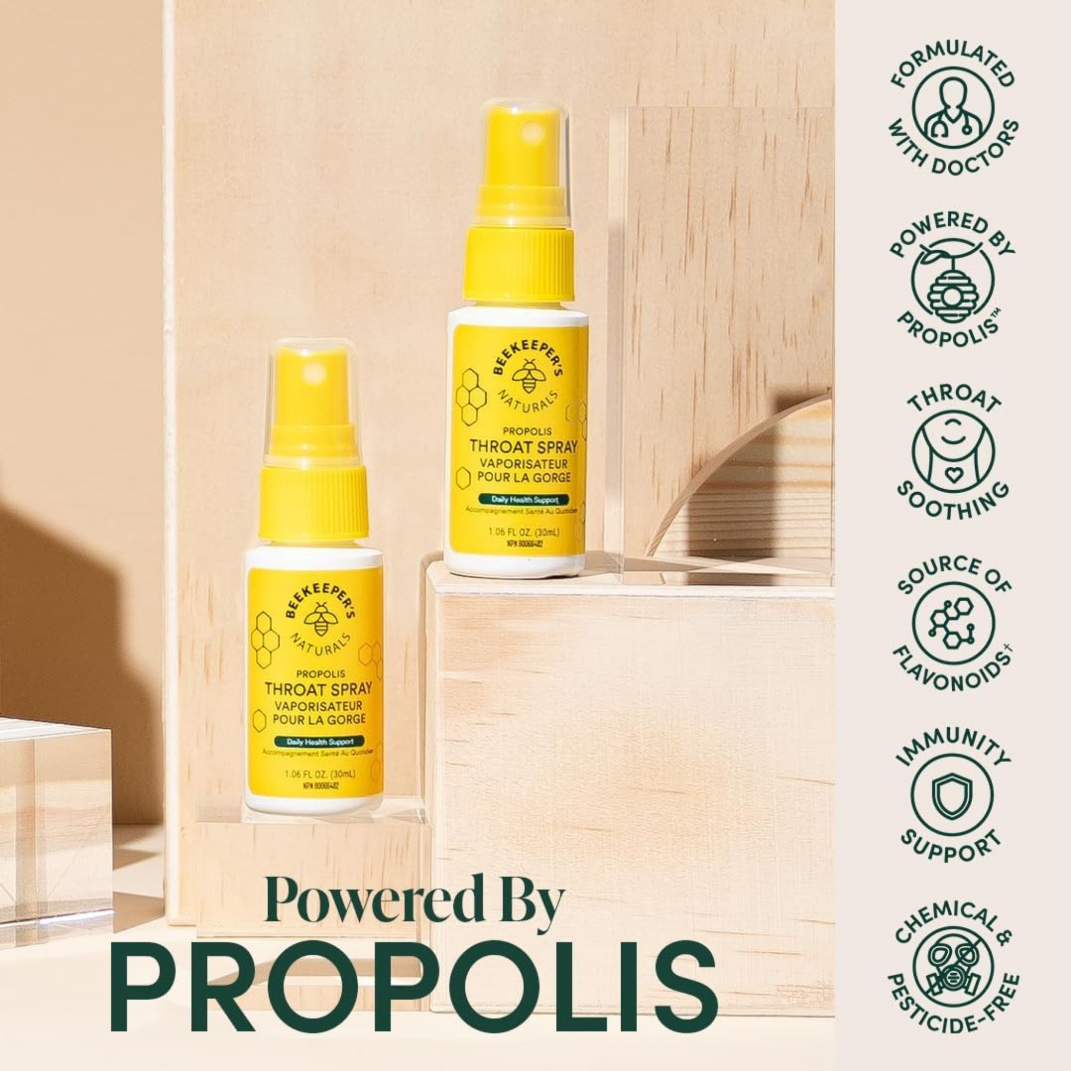 Beekeeper's Naturals Propolis Daily Throat Spray 85 Mg Immune Support