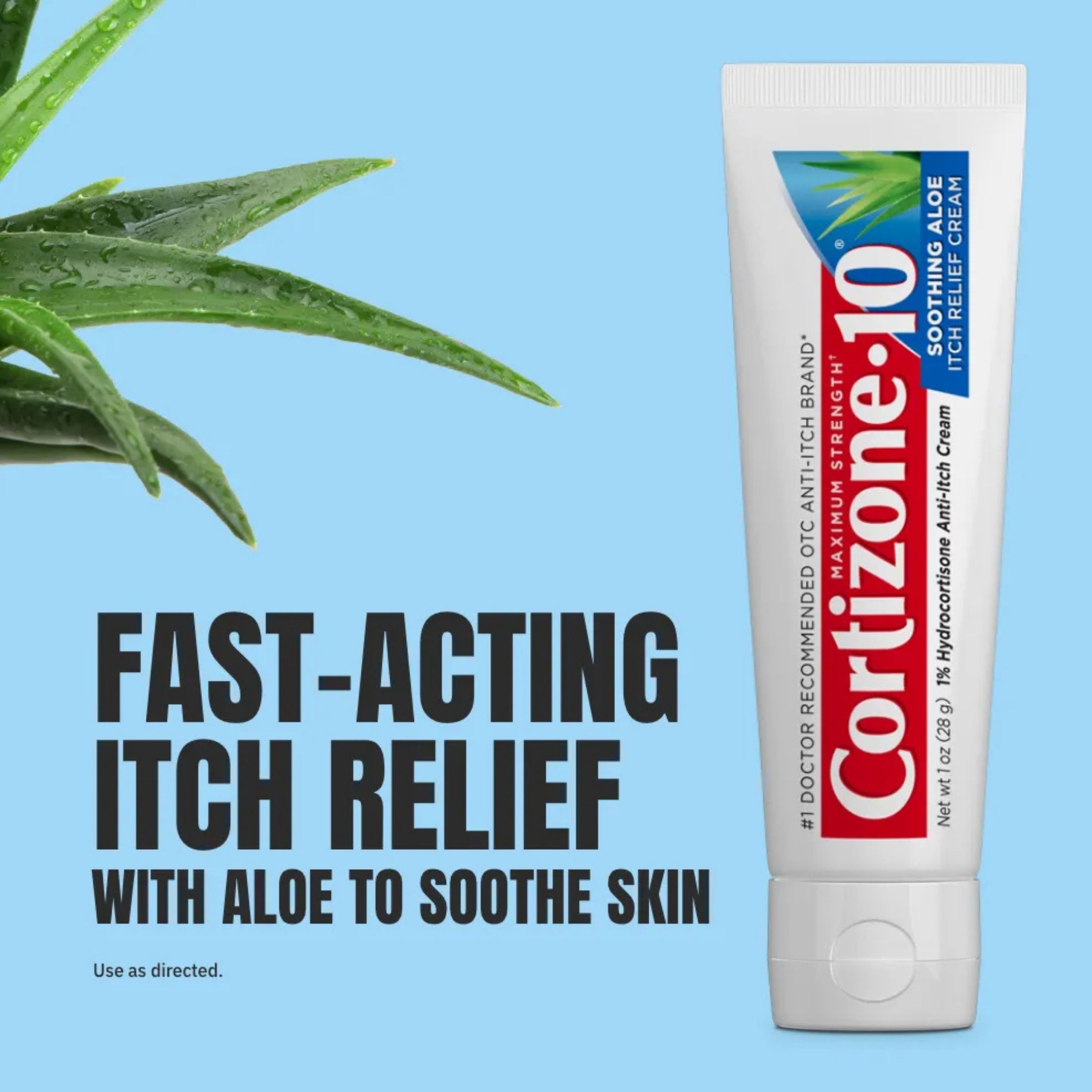 Cortizone 10 Maximum Strength Soothing Aloe Anti-Itch Cream, 1% Hydrocortisone, 2 Oz