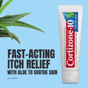 Cortizone 10 Maximum Strength Soothing Aloe Anti-Itch Cream, 1% Hydrocortisone, 2 Oz