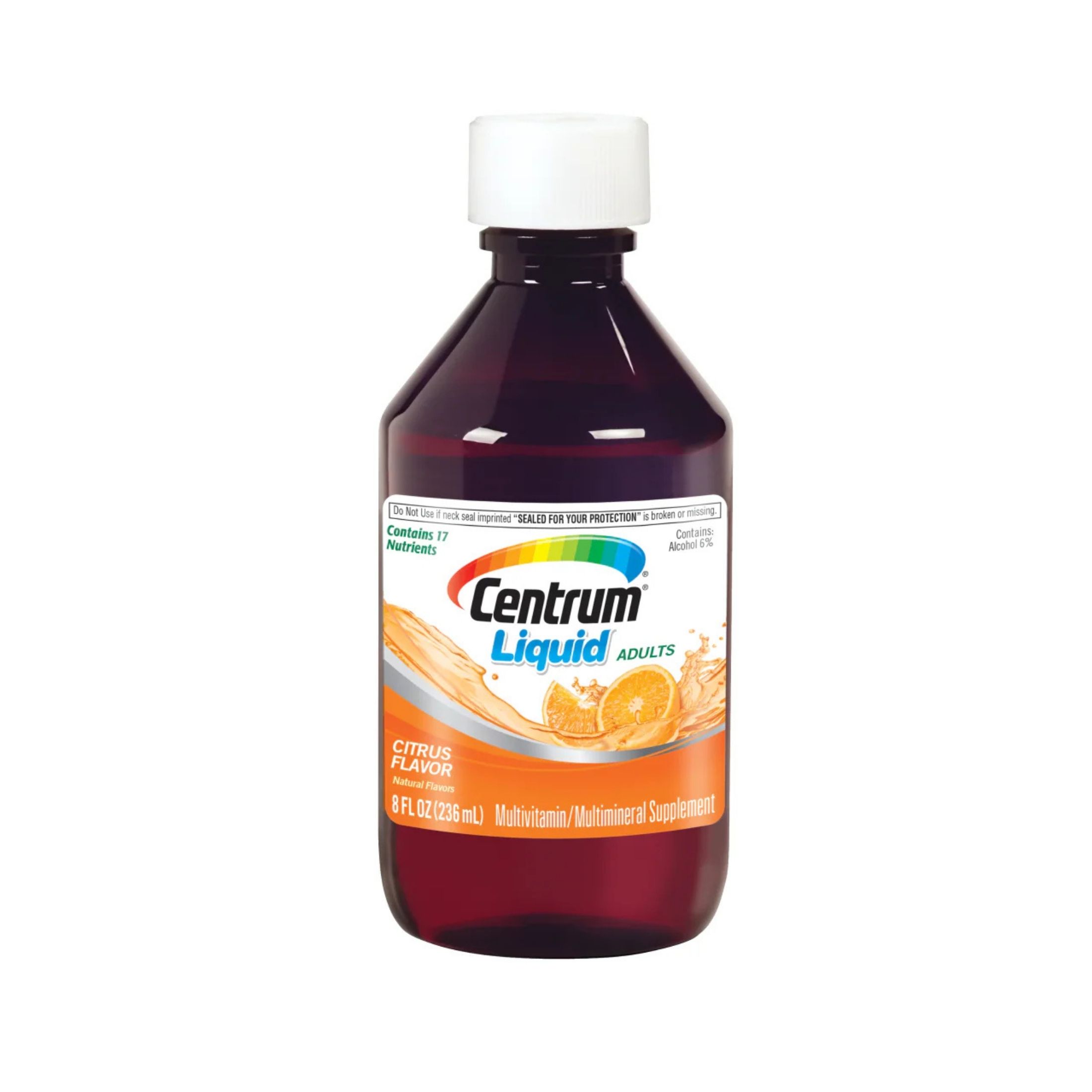Centrum Liquid Multivitamin Supplement Citrus Flavor 8 Oz For Adults
