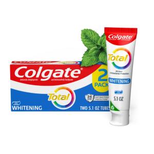 Colgate Total Toothpaste, Whitening, Gel, 2 Value Pack