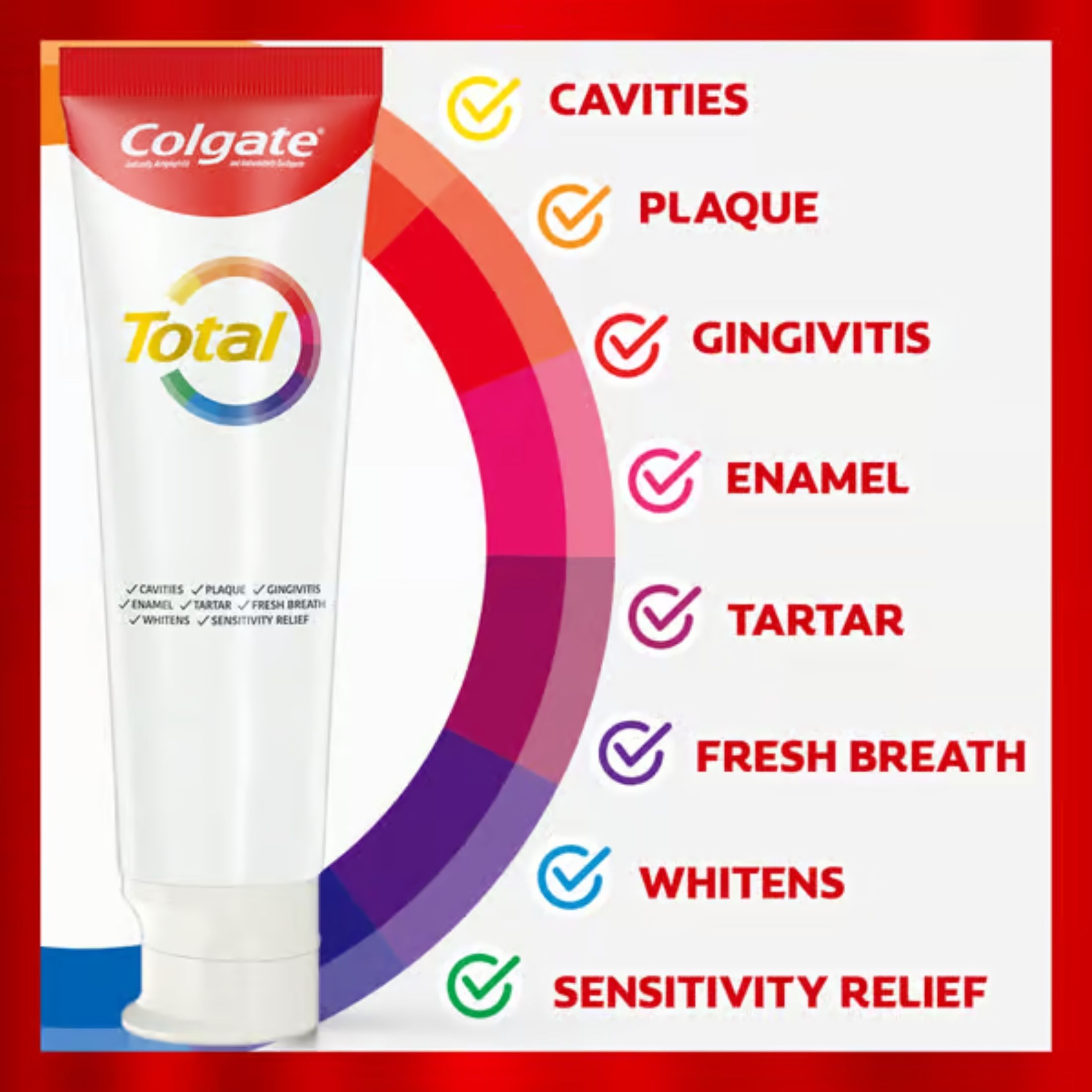 Colgate Total Toothpaste, Whitening, Gel, 2 Value Pack